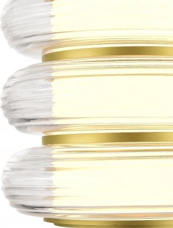 Подвесной сетильник ST Luce Frittela SL6239.203.03 золото/прозрачный LED 1*16W 3000K (220V, на проводе, круглые)