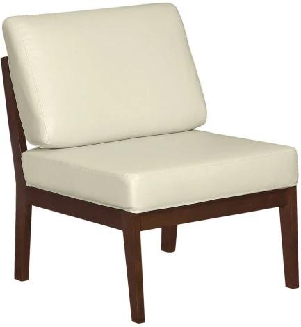 Кресло Массив мягкое экокожа крем, каркас орех от фабрики Mebelik