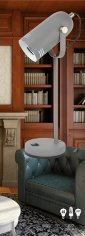 Офисная настольная лампа ЭРА N-117-Е27-40W-GY (220V, выключатель)