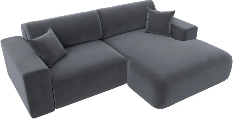 Диван угловой Лига-036 НПБ Классик правый угол (Серый/Велюр) Лига Диванов арт.121378