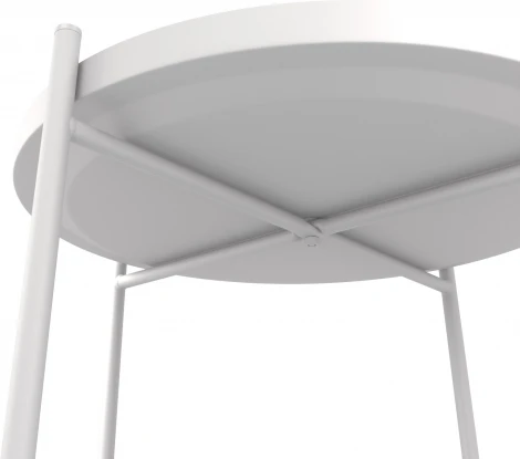 Стол журнальный Берген рогожка 82/82/белый муар Mebelik арт.008936