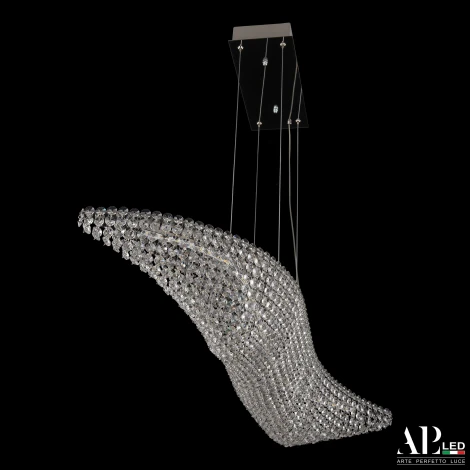 Подвесная люстра светодиодная APL LED Sicilia SH507.0.80.A.Ni.4000 (220V, хрусталь, на тросе)