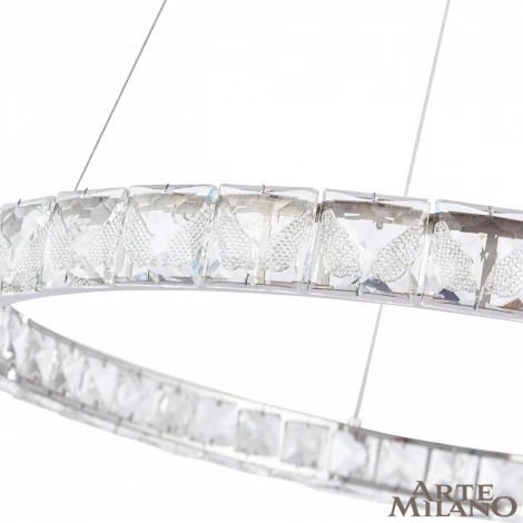 Подвесной светильник Arte Milano Venezia 311311/D800 NI (регулировка яркости, LED, 220V, хрусталь, пульт управления, на тросе, кольцо)
