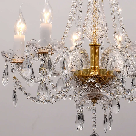 Подвесная люстра Favourite Simone 1736-6P (220V, хрусталь, на цепи, подсвечник, свеча)