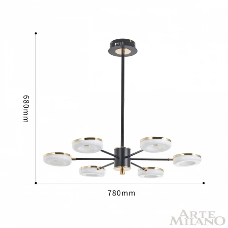 Потолочная люстра на штанге Arte Milano 277499/6 BK/GD (LED, 220V)