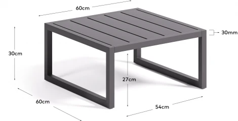 Стол уличный La Forma (ex Julia Grup) Comova (Черный/ Сталь,Алюминий,Металл)