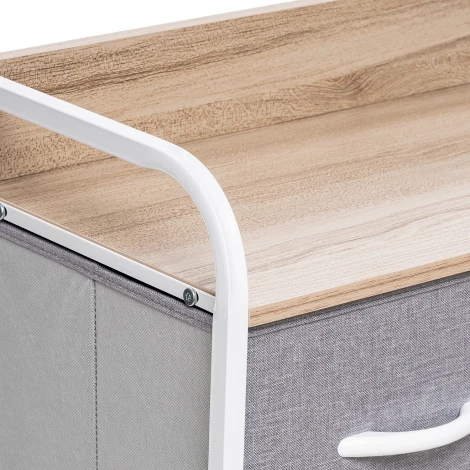 Комод Ноа 5 ящ., Каркас Белый, Светло-серый 2500000183454 Leset