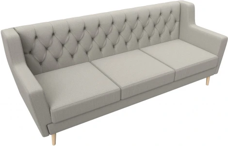 Диван кухонный прямой Брайтон 3 Люкс (Бежевый/Рогожка) Лига Диванов арт.122452