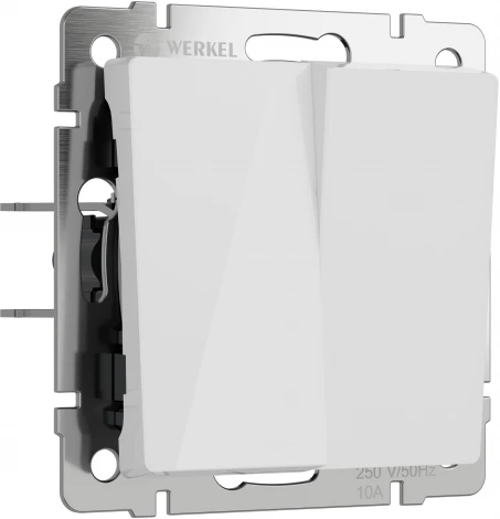 Выключатель двухклавишный проходной (белый акрил) Werkel W1122041 (a064007)
