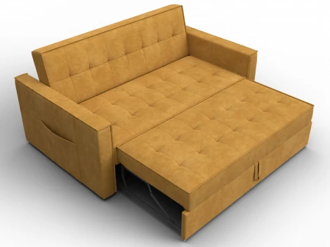 Диван прямой Лига-104 (140) (ЛДСП,Брус,Фанера,Велюр/Желтый) Лига Диванов 134863