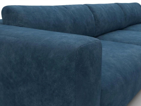 Диван угловой Лига-066 НПБ Лонг угол правый (ЛДСП,Фанера,Брус,Велюр/Синий) Лига Диванов 131219