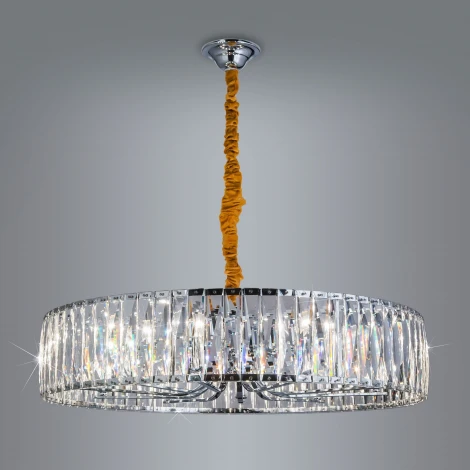 Подвесная люстра Eletto EL321P10 (220V, хрусталь, подвески, на цепи, круглые)