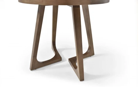 Стол журнальный CT3059 (D60) белая керамика (LIUJINBAI)/орех ESF 5705