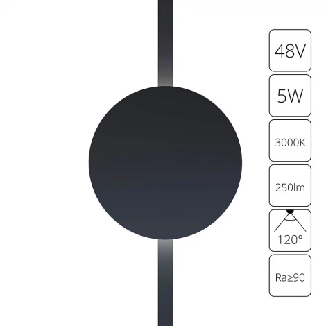 Магнитный трековый светильник 48V 5W Arte Lamp Rapid A1163PL-1BK (LED)