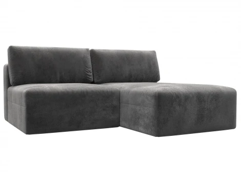 Диван угловой модульный Лига-060 НПБ угол универсальный (ЛДСП,Брус,Фанера/Пластик/Велюр/Серый) Лига Диванов 129496