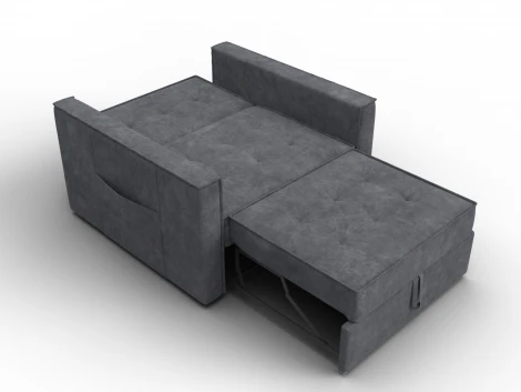 Кресло-кровать Лига-104 (80) (ЛДСП,Брус,Фанера,Велюр/Темно-серый) Лига Диванов 134848