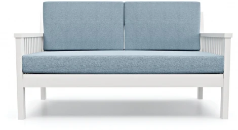 Диван Arsko Норман М белая эмаль голубая рогожка