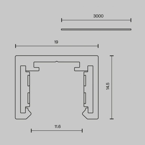Шинопровод низковольтный 3 метра 220V накладной черный Maytoni Technical Busbar trunkings Exility X TRX239-413B