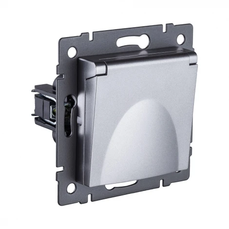 Розетка штепсельная SCHUKO 16A/250 В с крышкой, серый Kollinger REA-006GY для Aspekt, Eleganz, Reflex