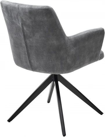 Стул DANTE 360 град. поворот UF912-09 античный светло-серый, велюр без пальчиковый"/черный М-City 629M05653"