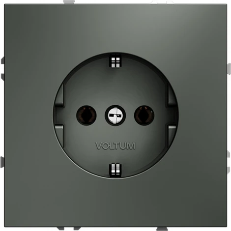 Розетка с заземлением (титан) Voltum S70 VLS040106