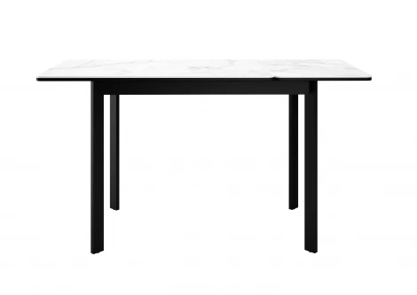 Стол DikLine LK90 Керамика Белый мрамор/подстолье черное/опоры черные арт.00-00073913