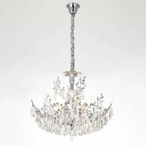 Подвесная люстра Citilux Ritz CL310081 (220V, хрусталь, подвески, на цепи, листья, ветки)