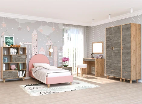 Шкаф Woodville Эго Шк-1 на ножках дуб крафт золотой / камень темный 455853