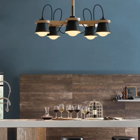 Люстра на штанге потолочная Natura B6 Black ImperiumLoft Natura-B01 (178084-26) (220V)