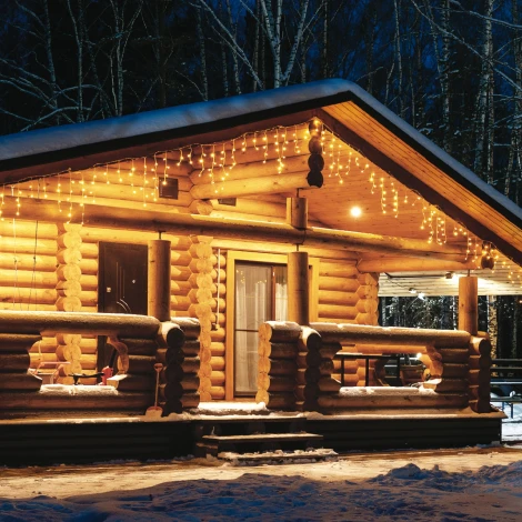 Бахрома светодиодная с эффектом мерцания, 50м. соединяемая, 880 светодиодов, теплый белый свет Uniel ULD-B50006-880/TTK WARM WHITE IP44