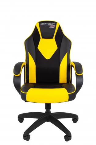 Кресло Chairman game 17 Россия экокожа черный/желтый 7213495