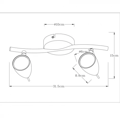 Спот на штанге Arte Lamp Regista A1966AP-2GY (220V, круглые)