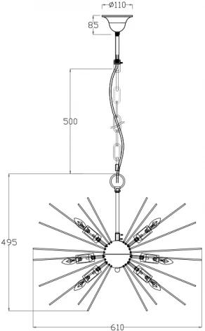 Подвесная люстра Garda Decor 20MD3349-12
