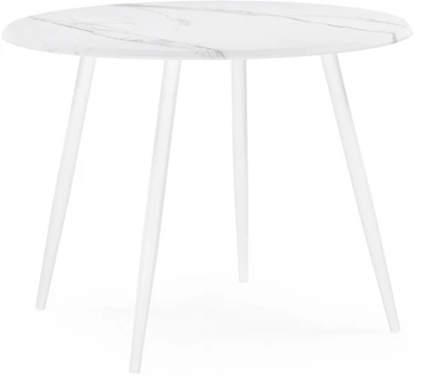 Деревянный стол Notta Абилин 100х76 мрамор белый / белый матовый 520595