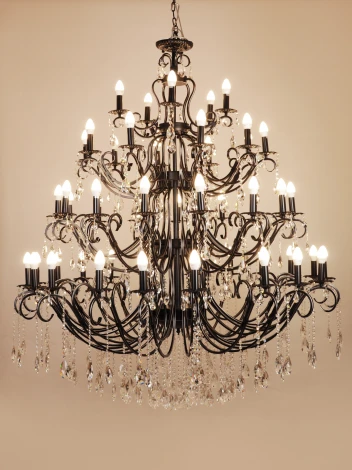 Подвесная большая люстра SD734-BL (220V, на цепи, свеча)