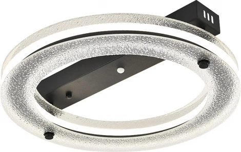 Потолочный светодиодный светильник круглый Escada Ambience 10302/1LED 65Вт, с ПДУ, металл/акрил, черный/прозрачный (регулировка яркости, 220V, круглые)