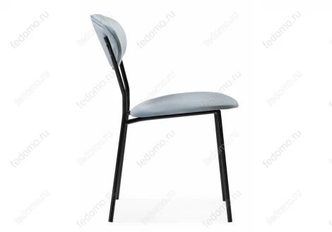 Стул Woodville на металлокаркасе Корсе пыльно-голубой / черный глянец 494365