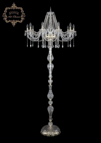 Торшер Art Classic 13.12 13.12.10.300.h-210.Gd.Sp (220V, хрусталь, подвески, подсвечник, свеча, под старину)