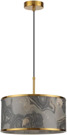 Подвесной светильник Odeon Light Bergi 5064/1 античн.бронза/серо-беж./металл/натур.камен."шпон" E27 LED 1*10W (220V, на проводе, круглые)