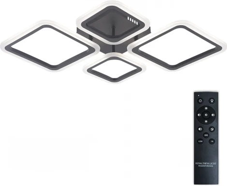 Потолочная люстра светодиодная с пультом ДУ 84W, чёрный, LED Natali Kovaltseva Opti LED LAMPS 81108/2C