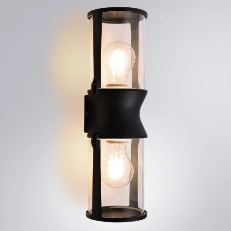 Настенный уличный светильник Arte Lamp A8306AL-2BK (220V, круглые, IP65)