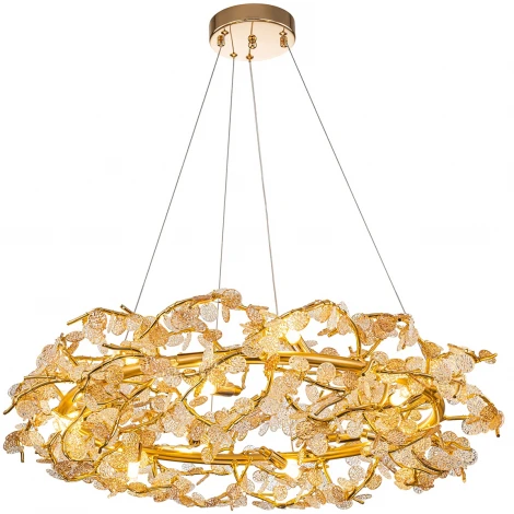 Подвесная люстра 11042/12P Gold Indigo Splendore V000421 (220V, на тросе, листья, ветки)