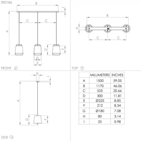 Подвесной светильник Eglo CAMALOZA 390186 (220V, на проводе)