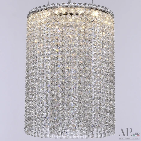 Подвесная люстра светодиодная с пультом APL LED Sicilia SH01.25.A.LED-DIM.Ni (220V, хрусталь, на тросе)
