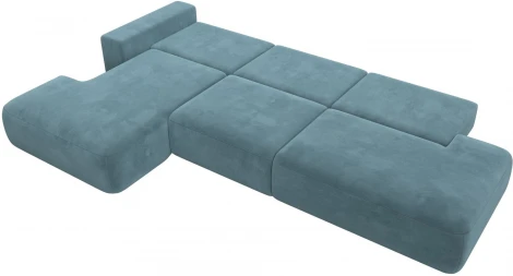 Диван угловой Лига-036 НПБ Модерн Лонг левый угол (Бирюзовый/Велюр) Лига Диванов арт.121425L