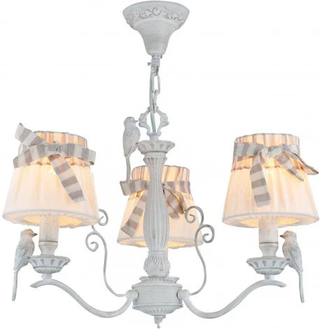 Подвесная люстра Maytoni Bird ARM013-03-W (220V, на цепи, птички, ленточки)