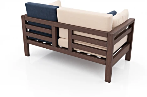 Диван Arsko прямой Домино М орех велюр молочный/синий