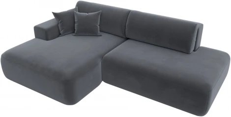 Диван угловой Лига-036 НПБ Модерн левый угол (Серый/Велюр) Лига Диванов арт.121412L