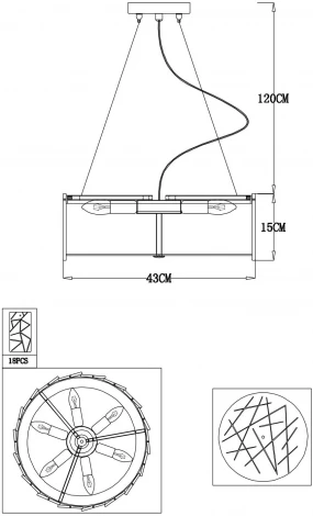 Подвесная люстра Arte Lamp Galatea A1222SP-6CC