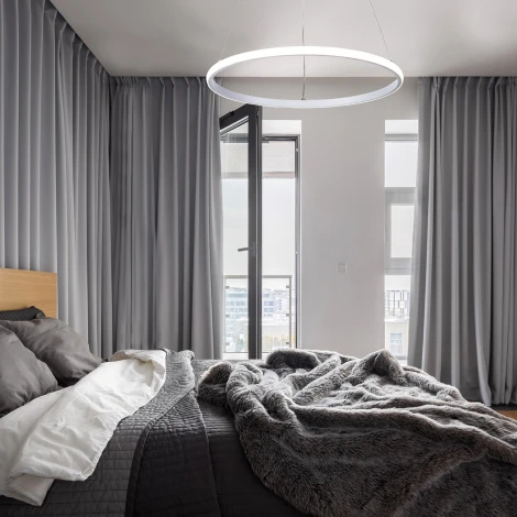 Подвесной светодиодный светильник Escada Euler 10228/1LED 46Вт,  металл/силикон, белый